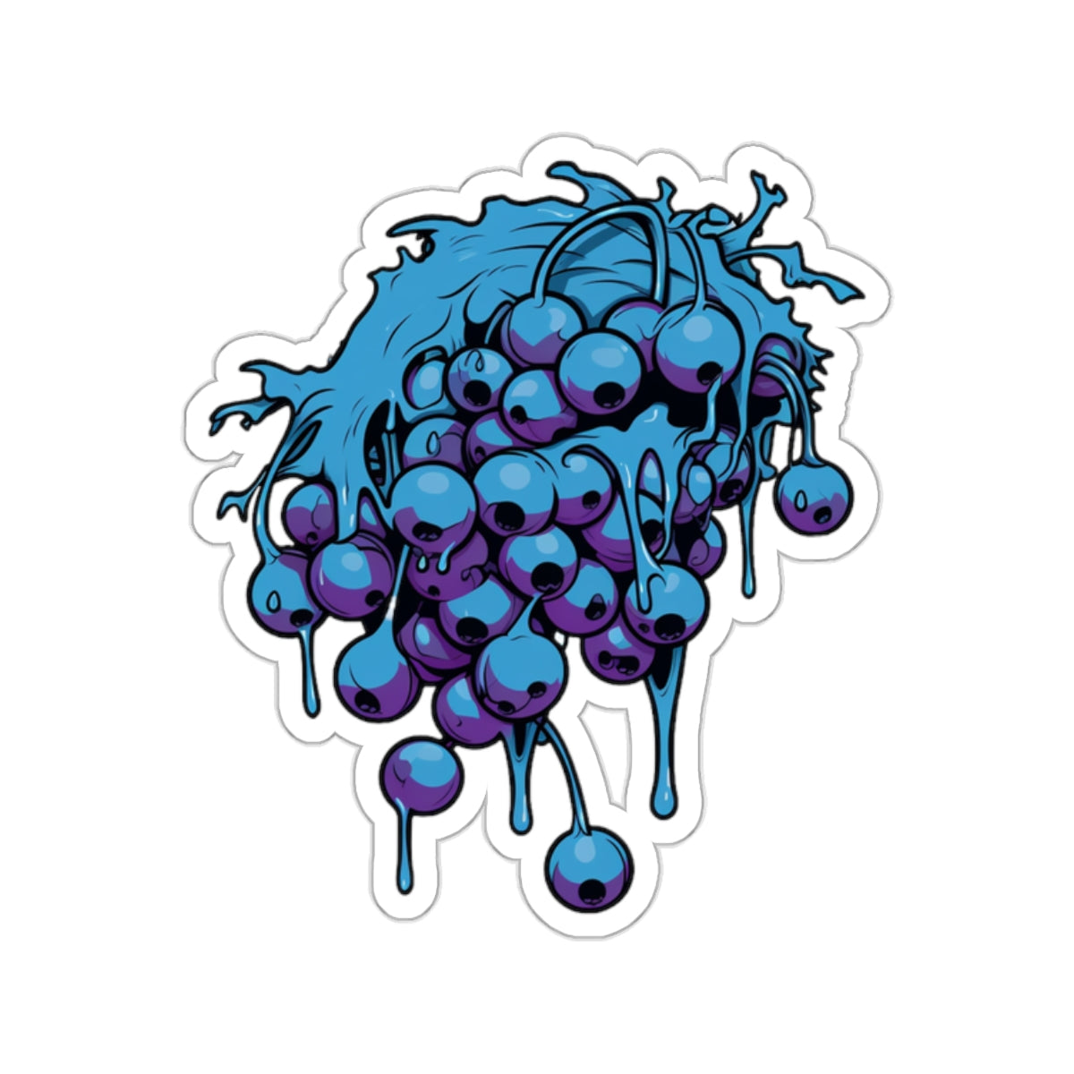 Blueberry Drip, Kiss Cut Sticker