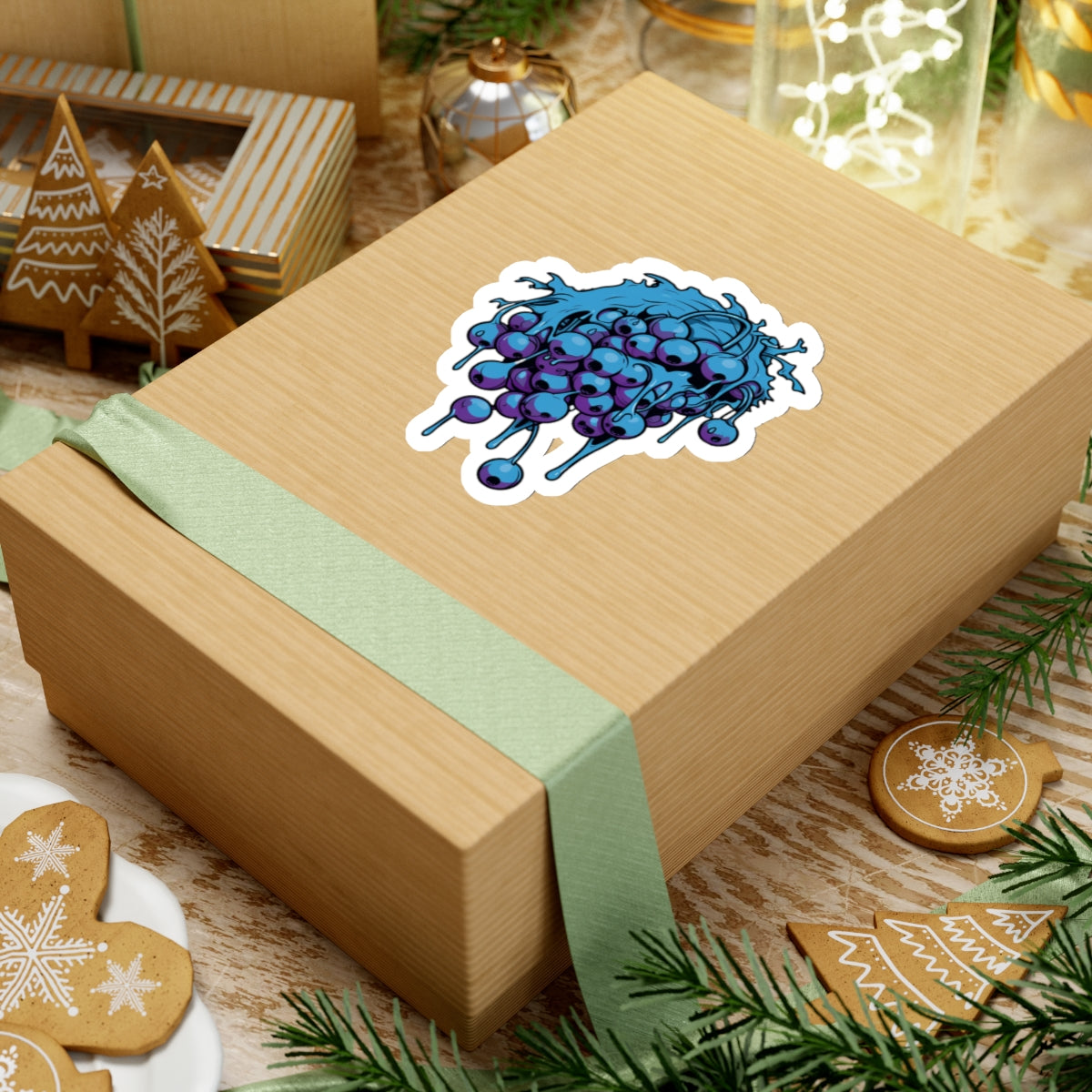 Blueberry Drip, Kiss Cut Sticker