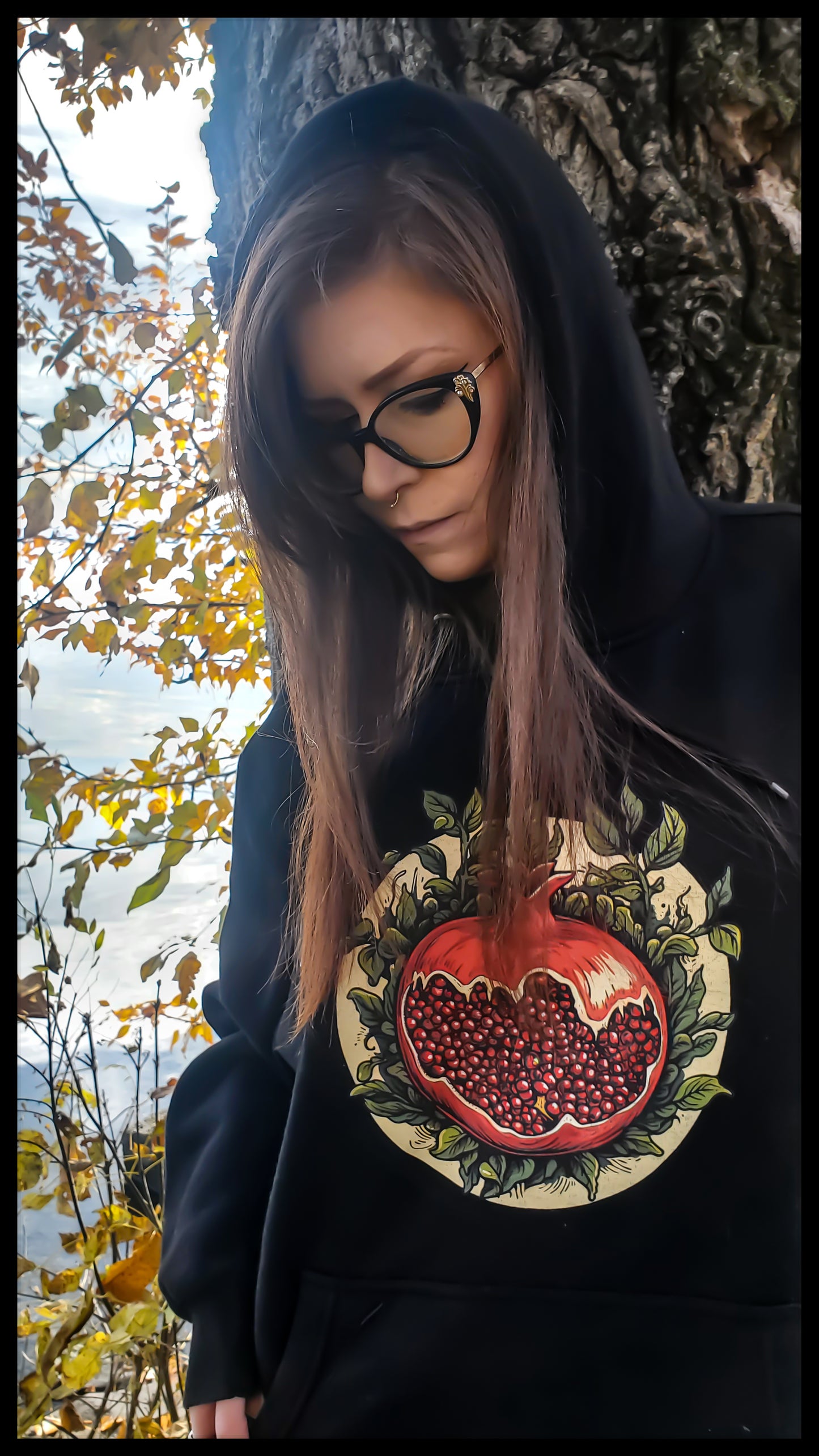 Cottagecore Horror Pomegranate Hoodie