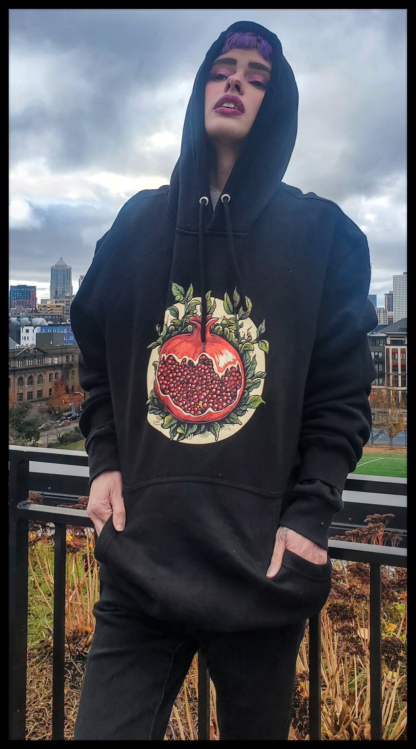 Cottagecore Horror Pomegranate Hoodie