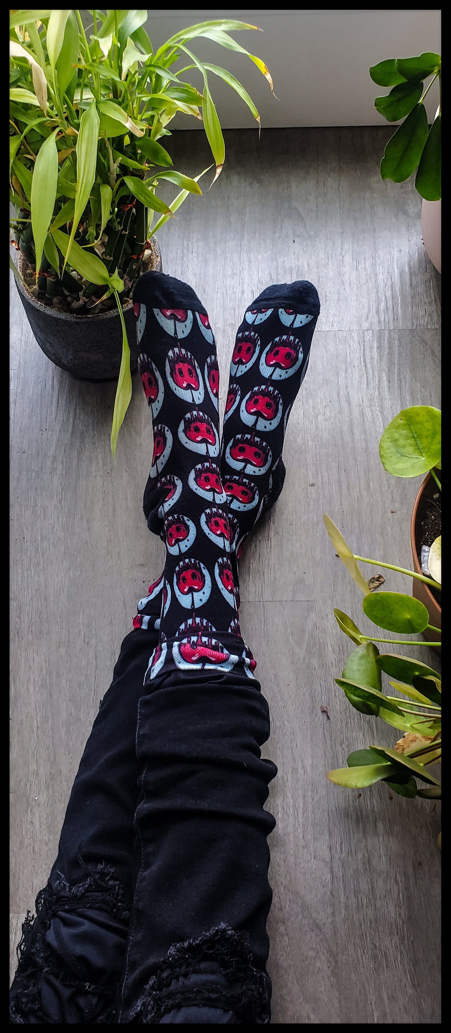 Creepy, Cute Cheerful Cherry Cushioned socks for Men and Women