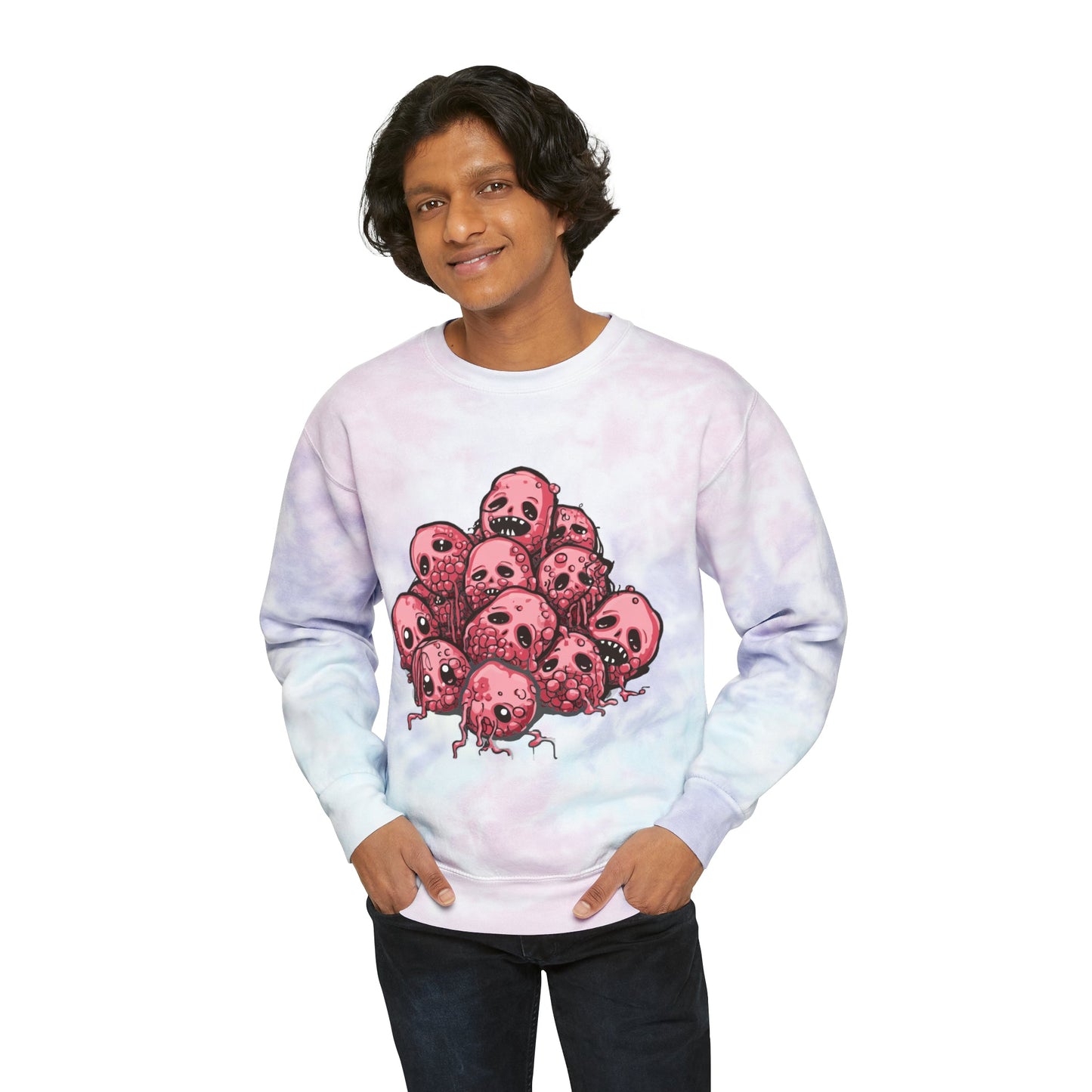 Creepy Cute Raspberry Tie-Dye Sweatshirt