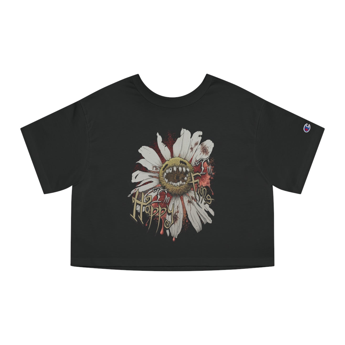 Happy & Fine, Diseased Daisy - Champion Cropped T-Shirt