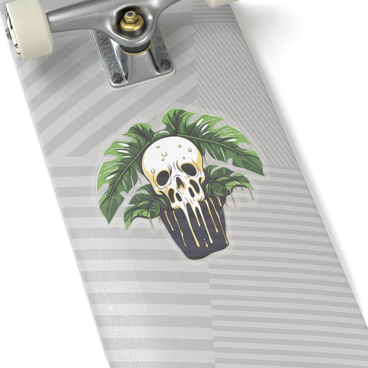 Ghostly Monstera Skull Vinyl Sticker