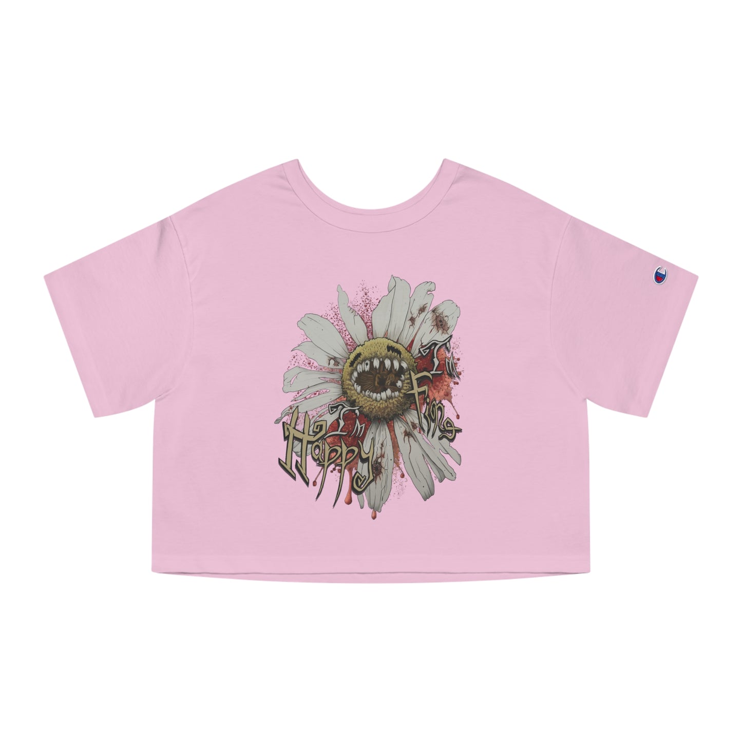 Happy & Fine, Diseased Daisy - Champion Cropped T-Shirt