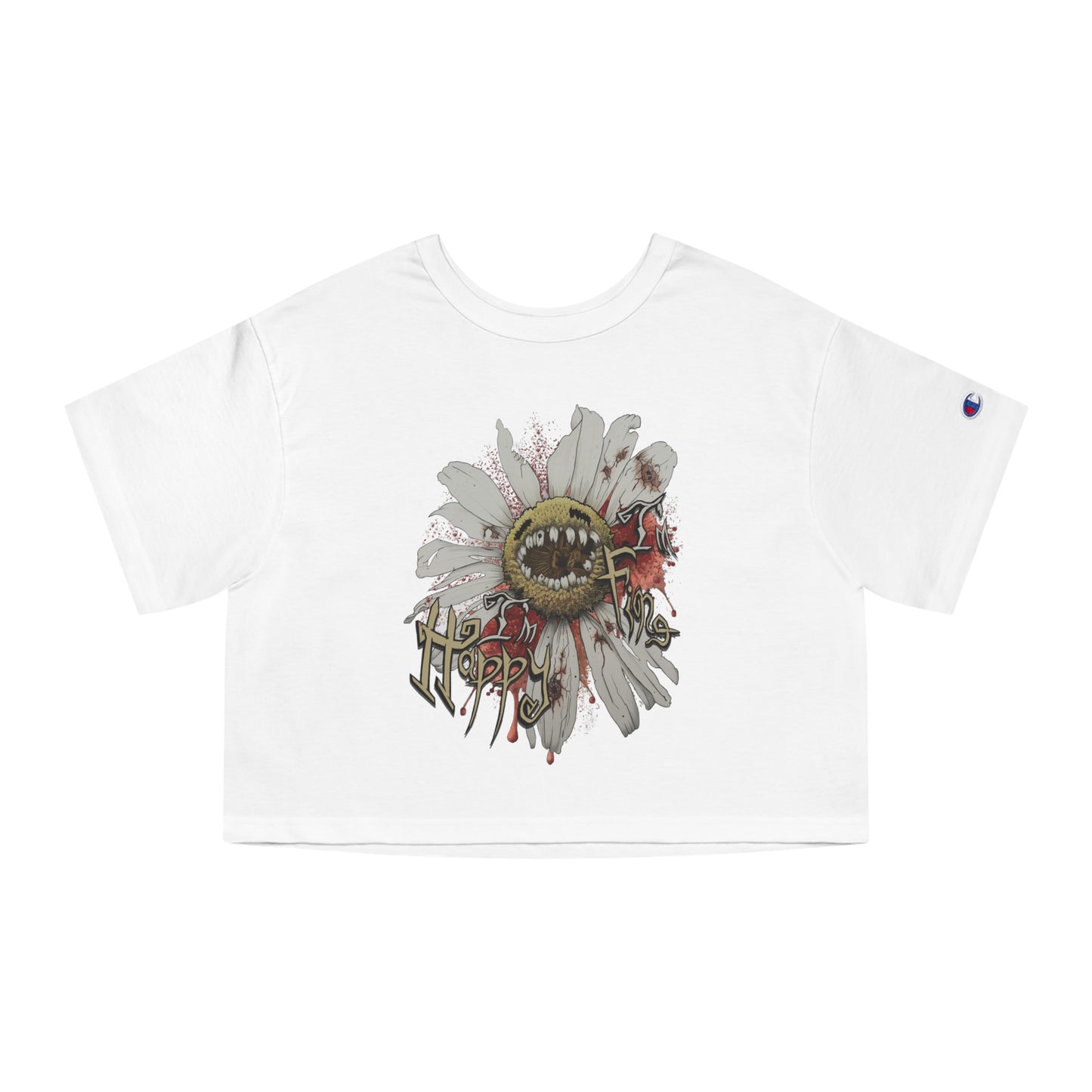 Happy & Fine, Diseased Daisy - Champion Cropped T-Shirt