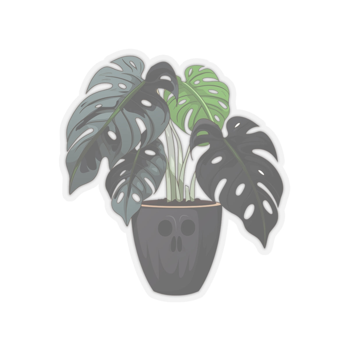 Ghoulish Ghost Monstera Sticker