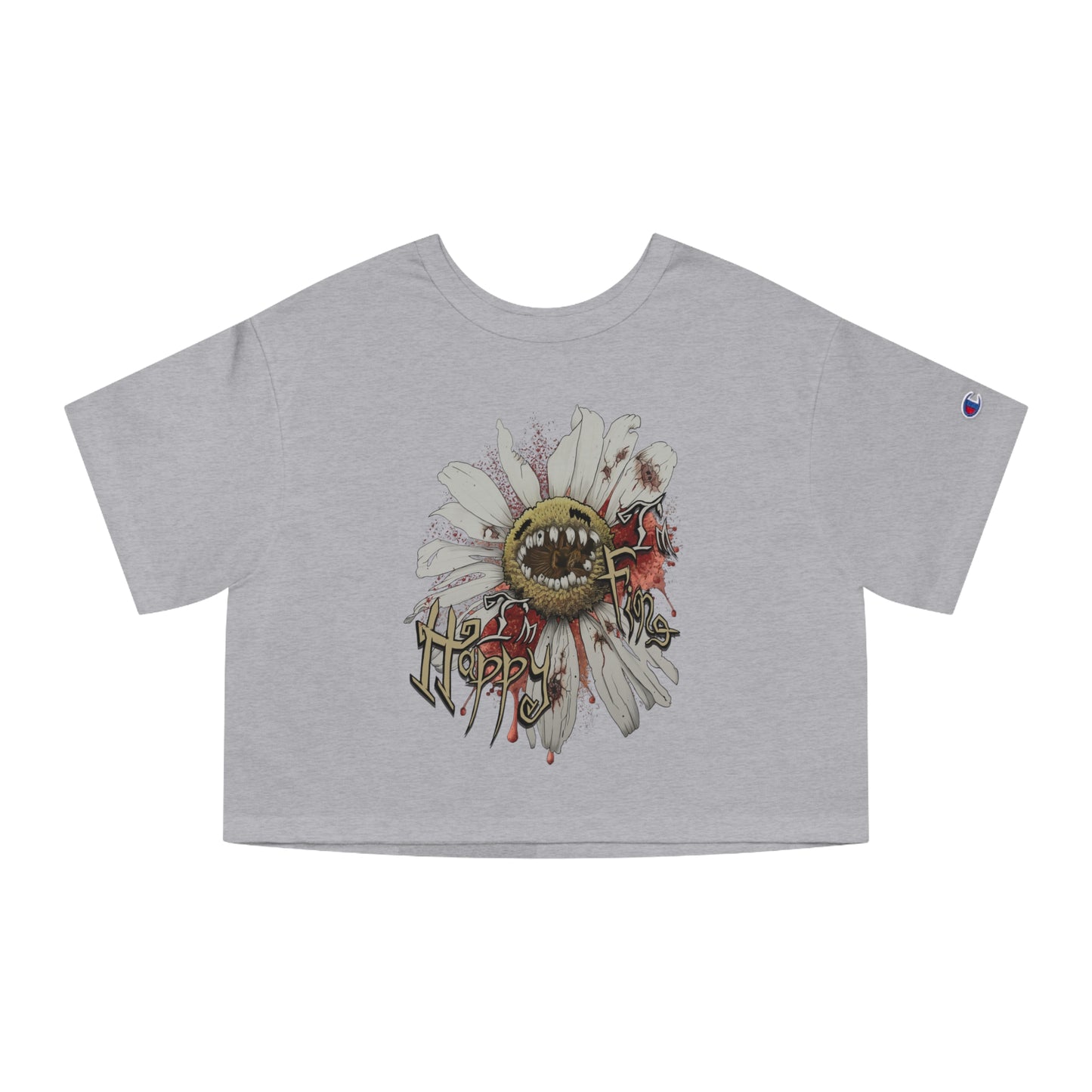 Happy & Fine, Diseased Daisy - Champion Cropped T-Shirt