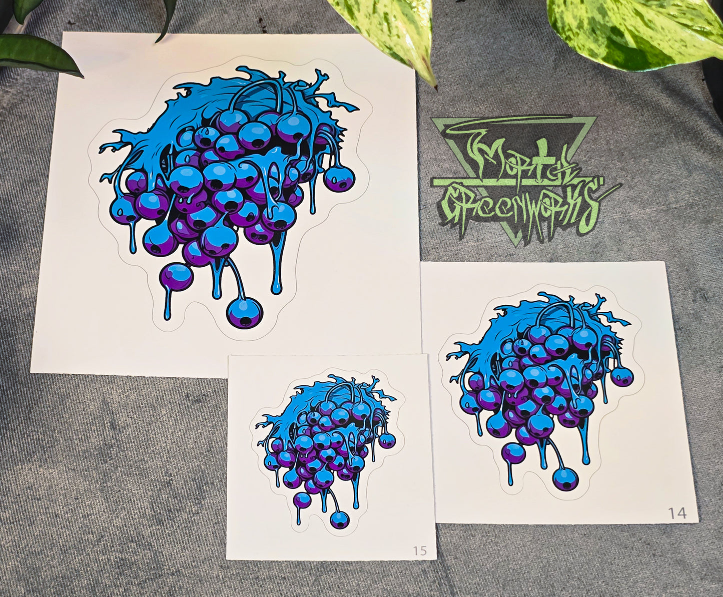 Bold Blueberry Drip, Cut to Shape Sticker