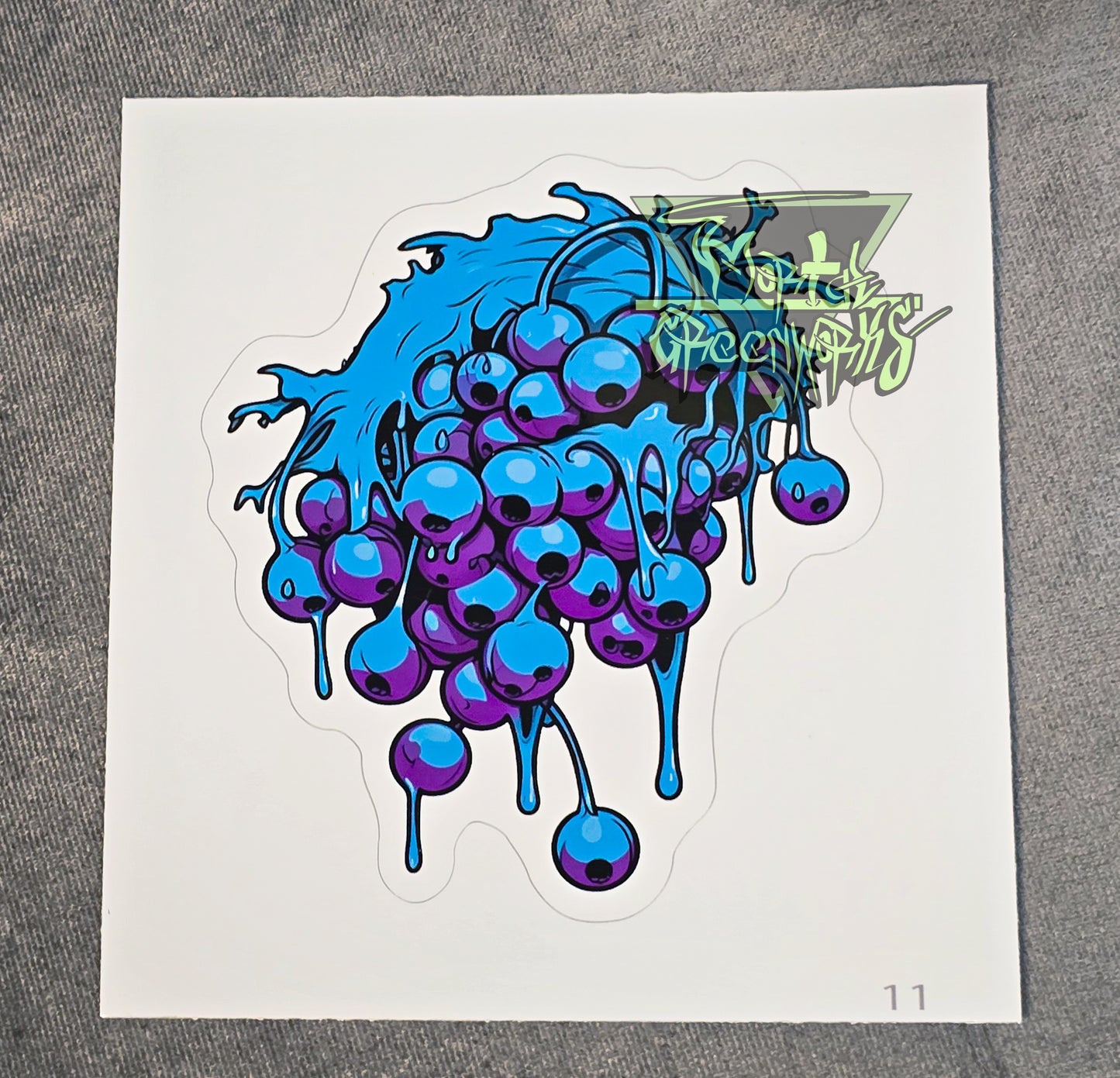 Bold Blueberry Drip, Cut to Shape Sticker