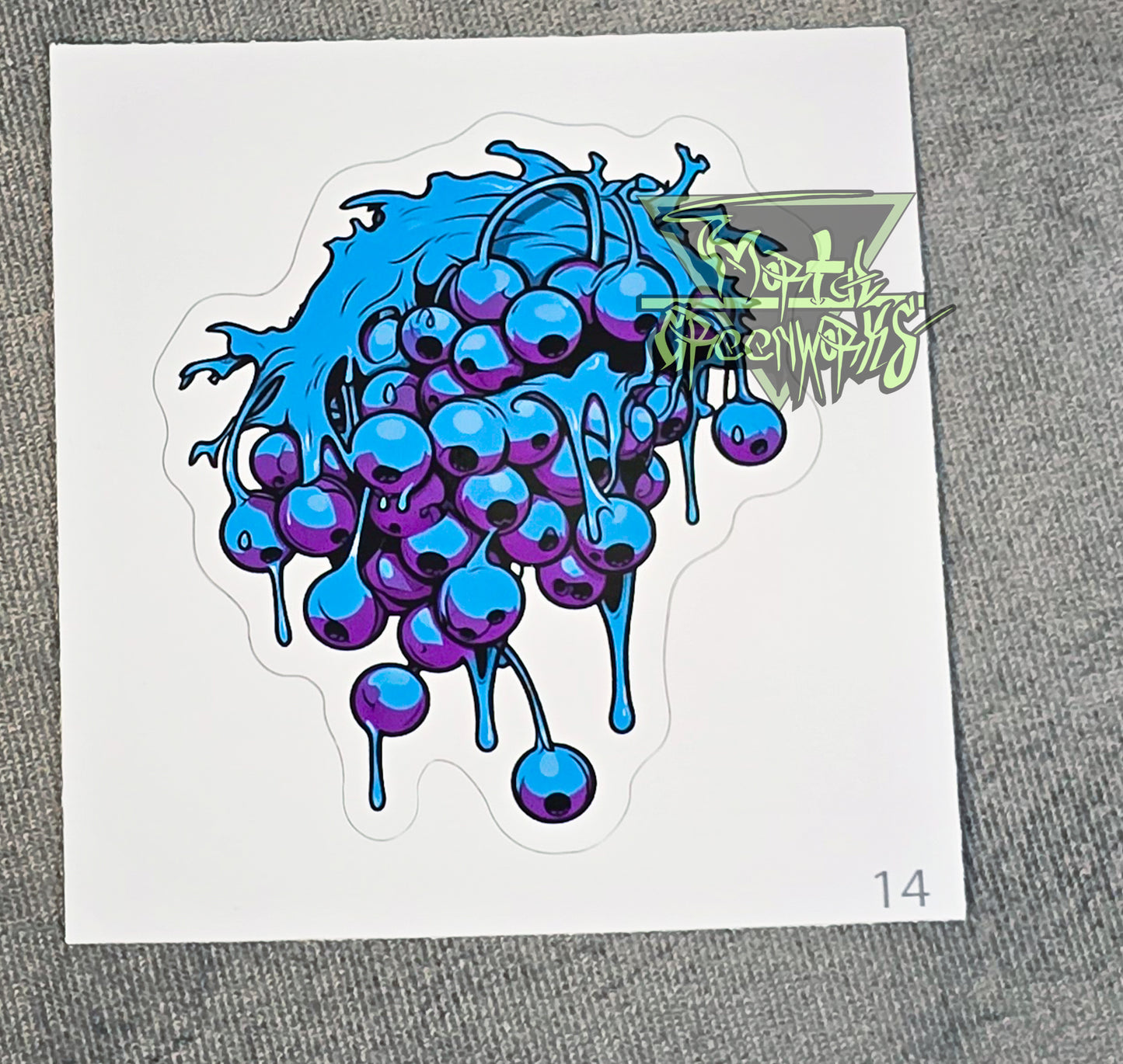 Bold Blueberry Drip, Cut to Shape Sticker