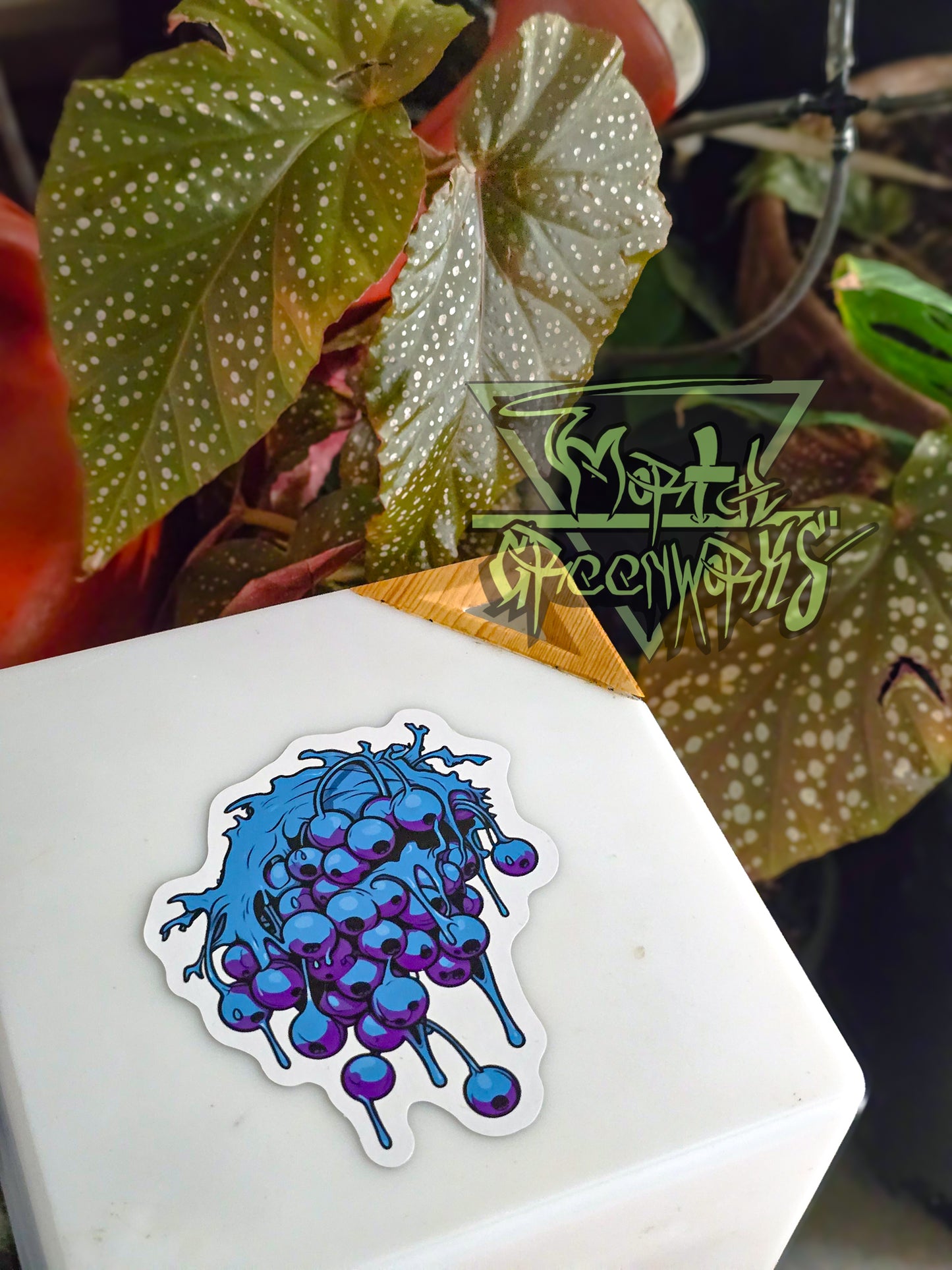 Bold Blueberry Drip, Cut to Shape Sticker