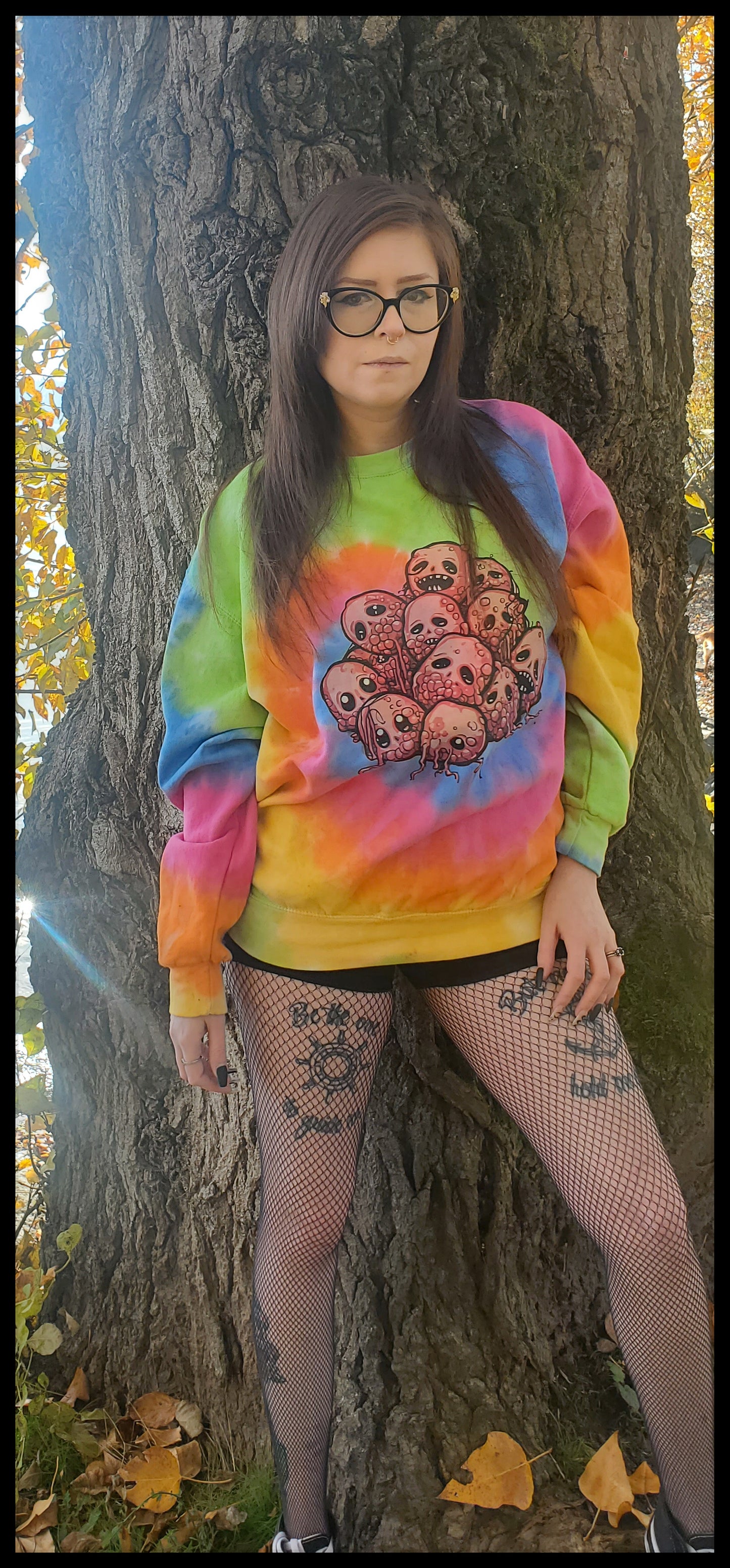 Creepy Cute Raspberry Tie-Dye Sweatshirt