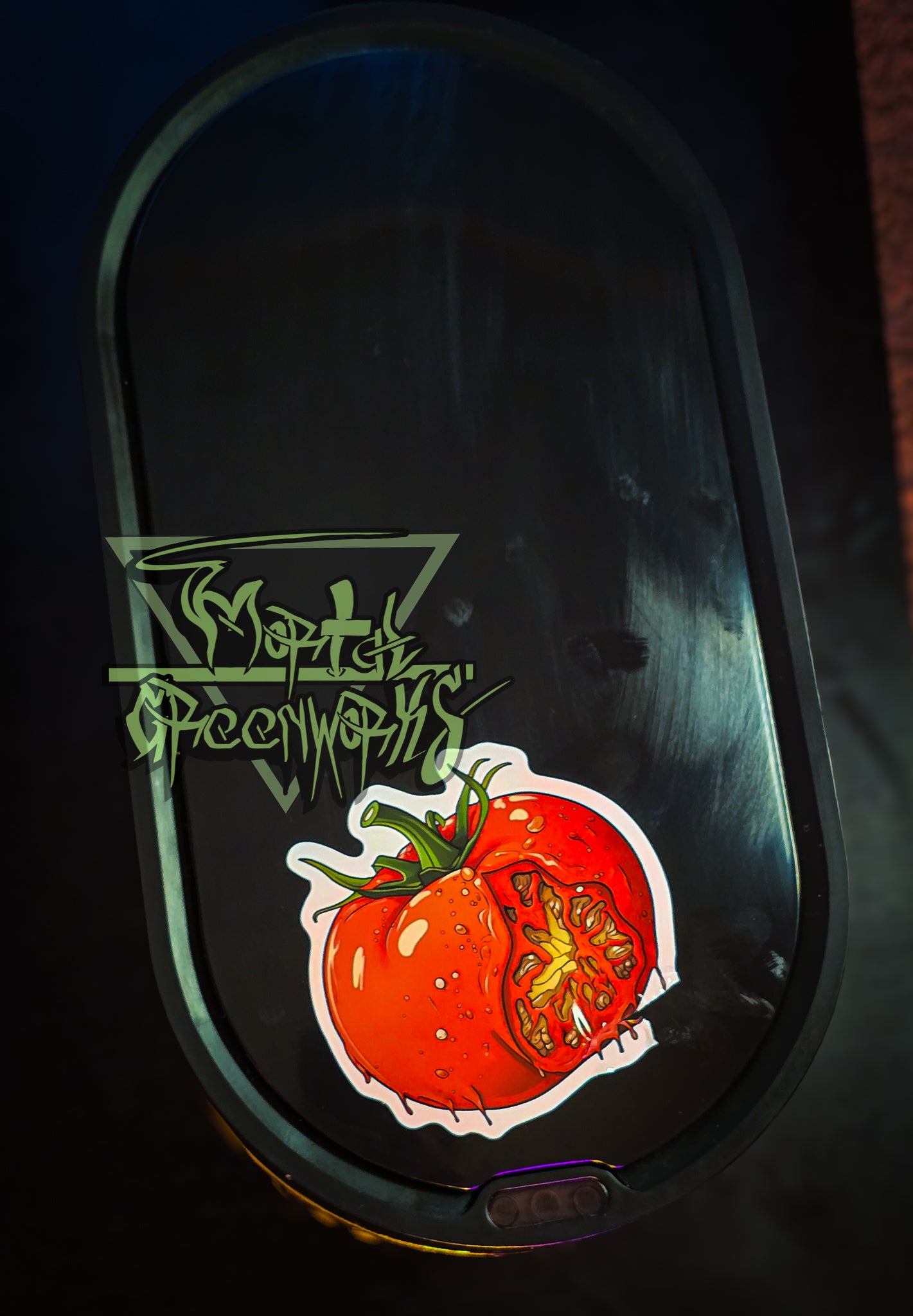 Red Oozing, Rotted Cut to Shape Tomato Sticker