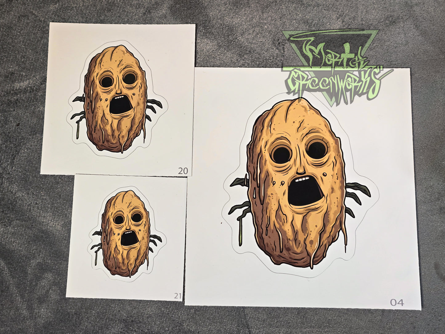 Funny Soulless Horror Potato, Cut to Shape Sticker